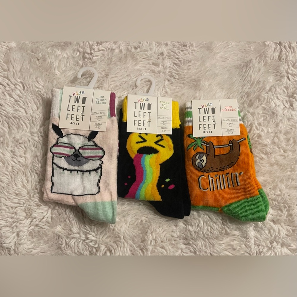 Two Left Feet Kids Shoe Size 8-13 3 Pairs NWT
